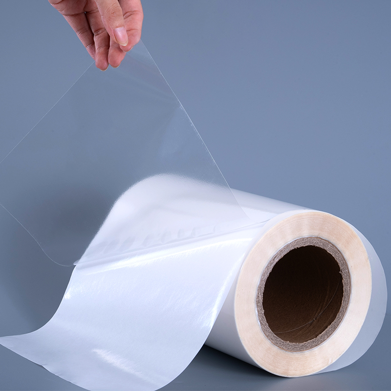 50mic Şeffaf Kendinden Yapışkanlı Polyester Film Vinil Etiket Baskı Etiket Jumbo Rulo